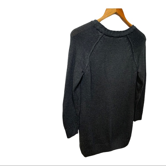 H&M  CHARCOAL GRAY CABLE KNIT LONG SLEEVE TUNIC SWEATER - Picture 11 of 11